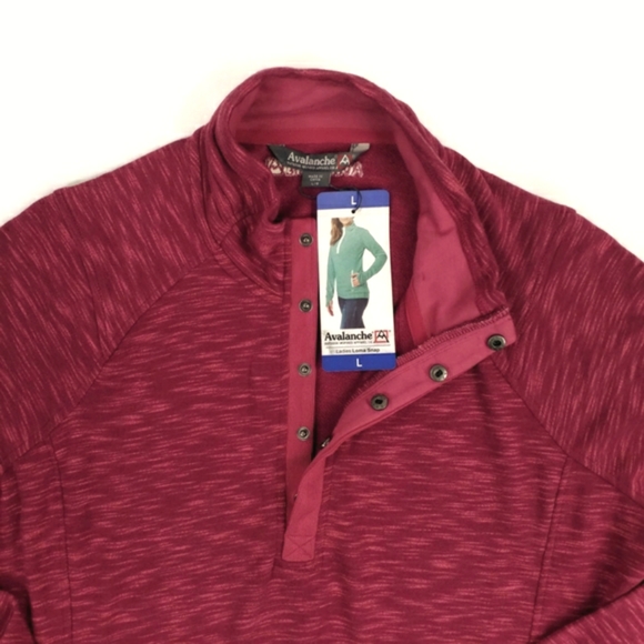 Avalanche Rouge Red Loma Snap Long Sleeve Pullover Knit Jacket Womens Large - Picture 4 of 15